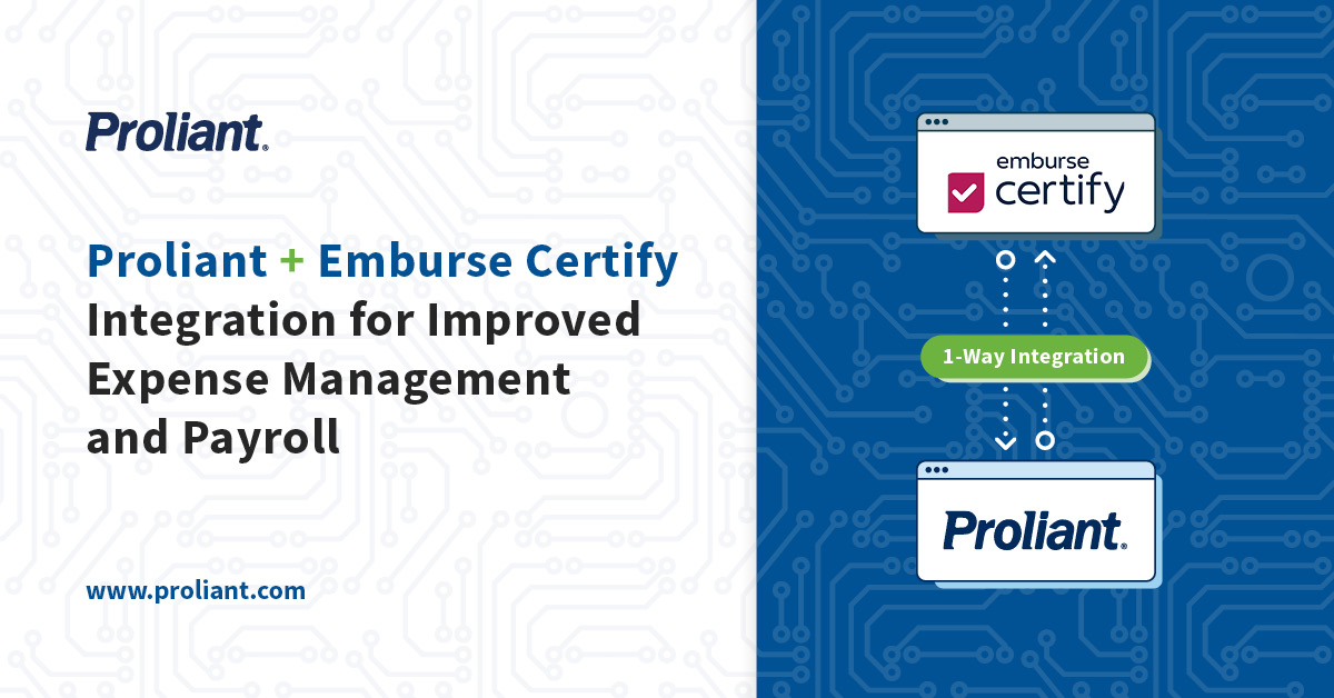 Proliant Adds Emburse Integration for Improved Expense Management and Payroll