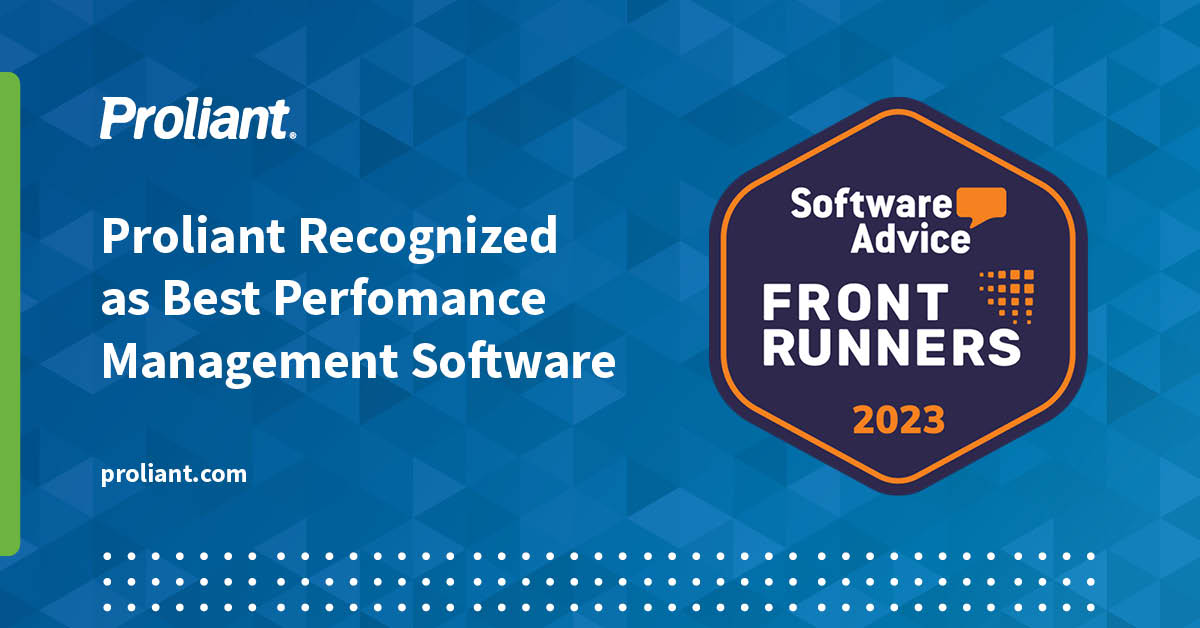 Proliant Named FrontRunner for Performance Management Systems Software